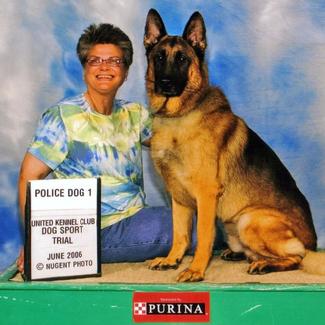 Carole Field & German Shepherd "Nicky"